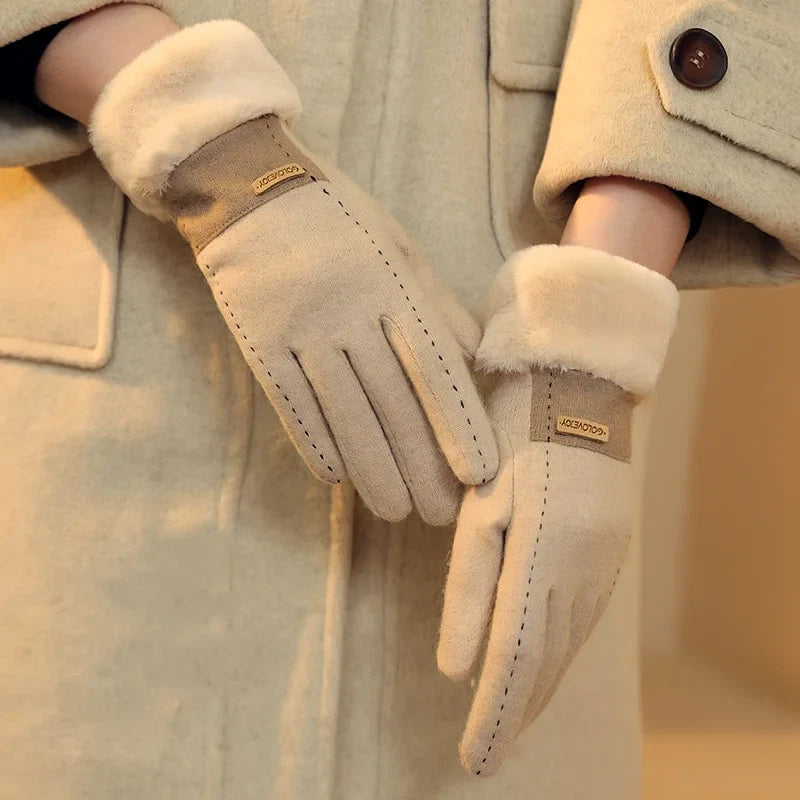 Ladies Gloves Plush Elastic Comfortable
