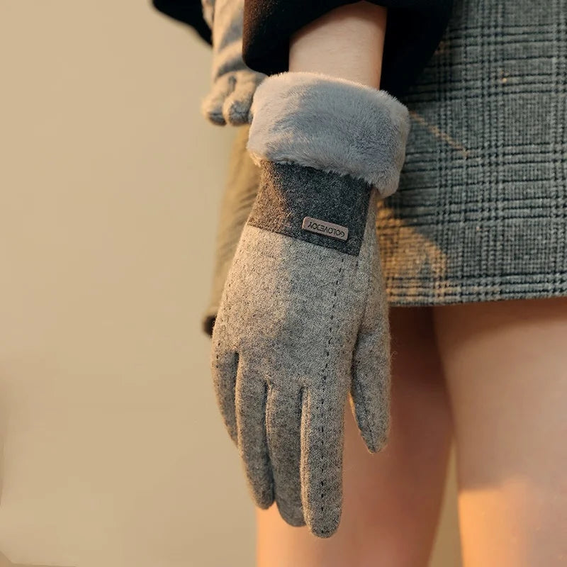 Ladies Gloves Plush Elastic Comfortable