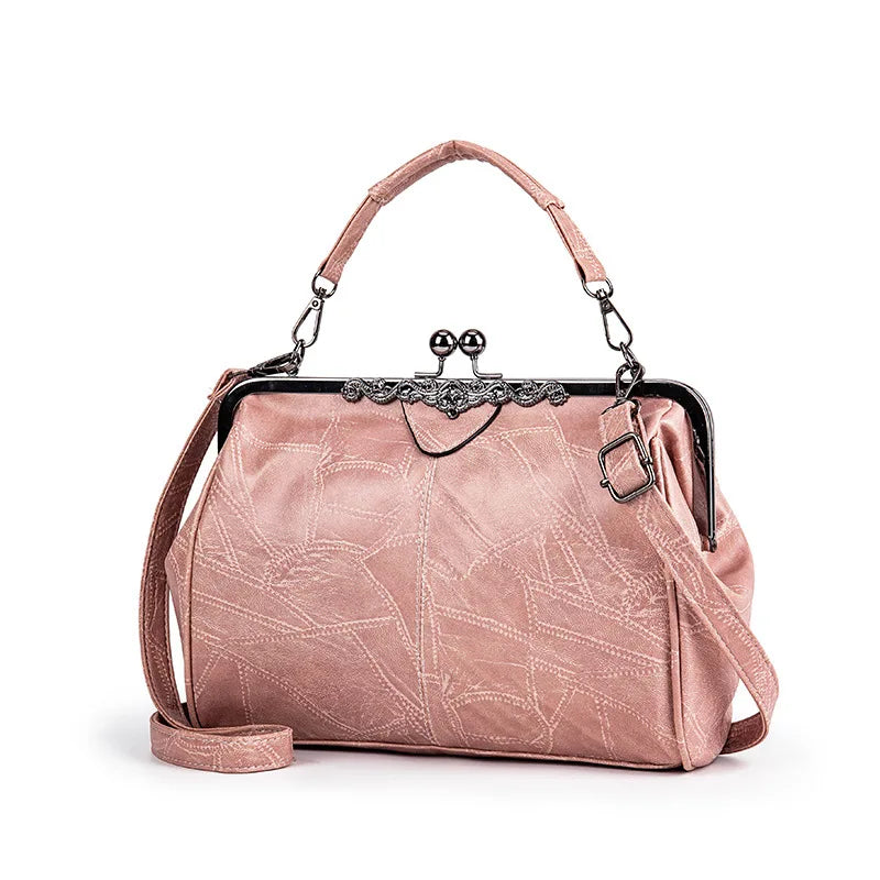 Ladies Handbag Retro-Chic Faux Leather Spacious Interior