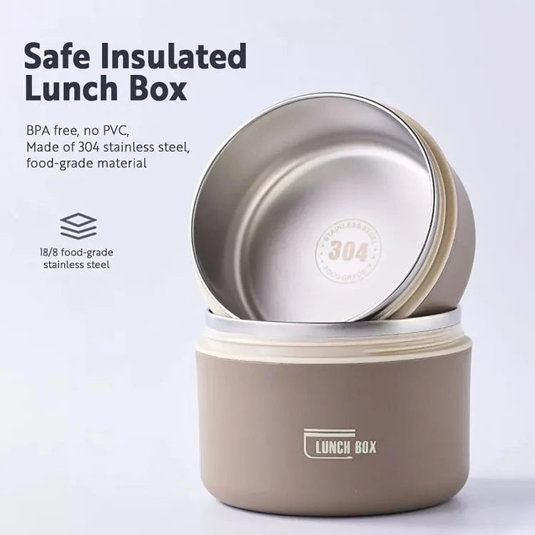 Ladies Insulated Breadbox Thermo Lunchbox Stainless Steel Layers