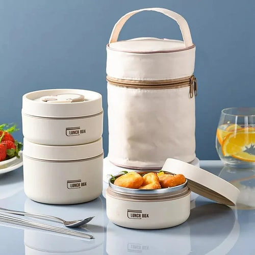 Ladies Insulated Breadbox Thermo Lunchbox Stainless Steel Layers