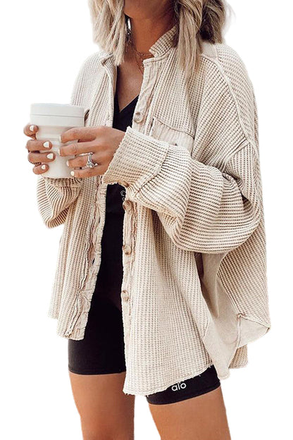 Ladies' Jacket Waffle Corduroy With Buttons and Pockets