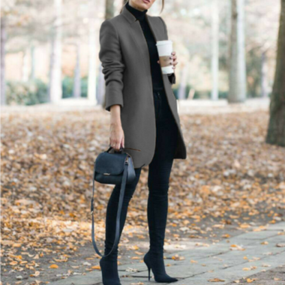 Ladies Jacket with stand-up collar Classic Wool blend