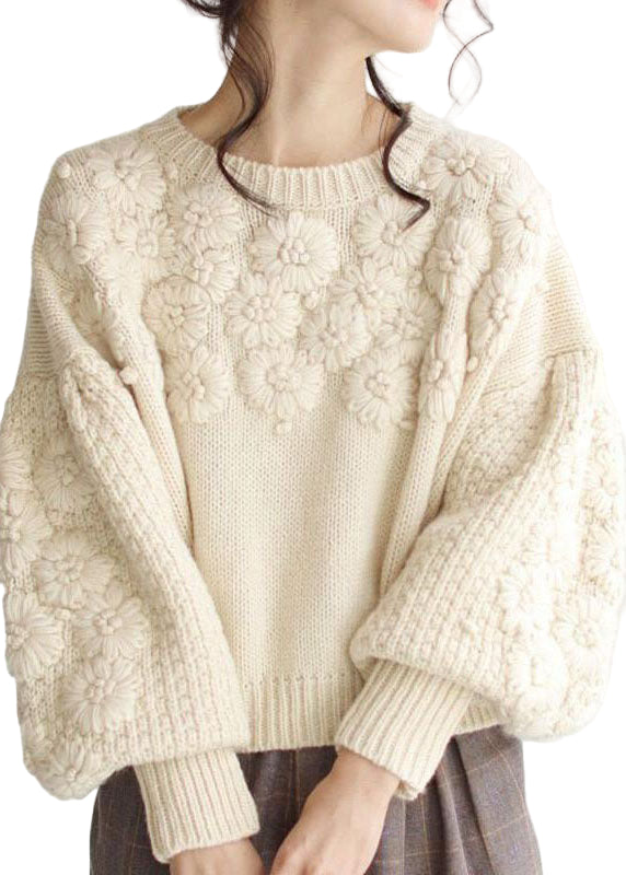 Ladies' Knitted Sweater with Embroidery
