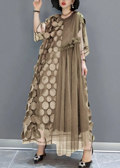 Ladies Party Dress Tulle Asymmetric with Half Sleeves for Wedding and Special Occasions