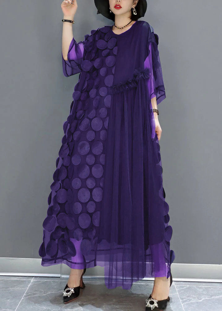 Ladies Party Dress Tulle Asymmetric with Half Sleeves for Wedding and Special Occasions