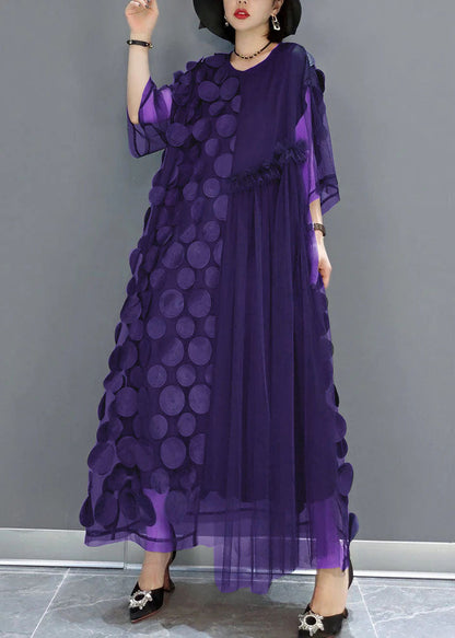 Ladies Party Dress Tulle Asymmetric with Half Sleeves for Wedding and Special Occasions