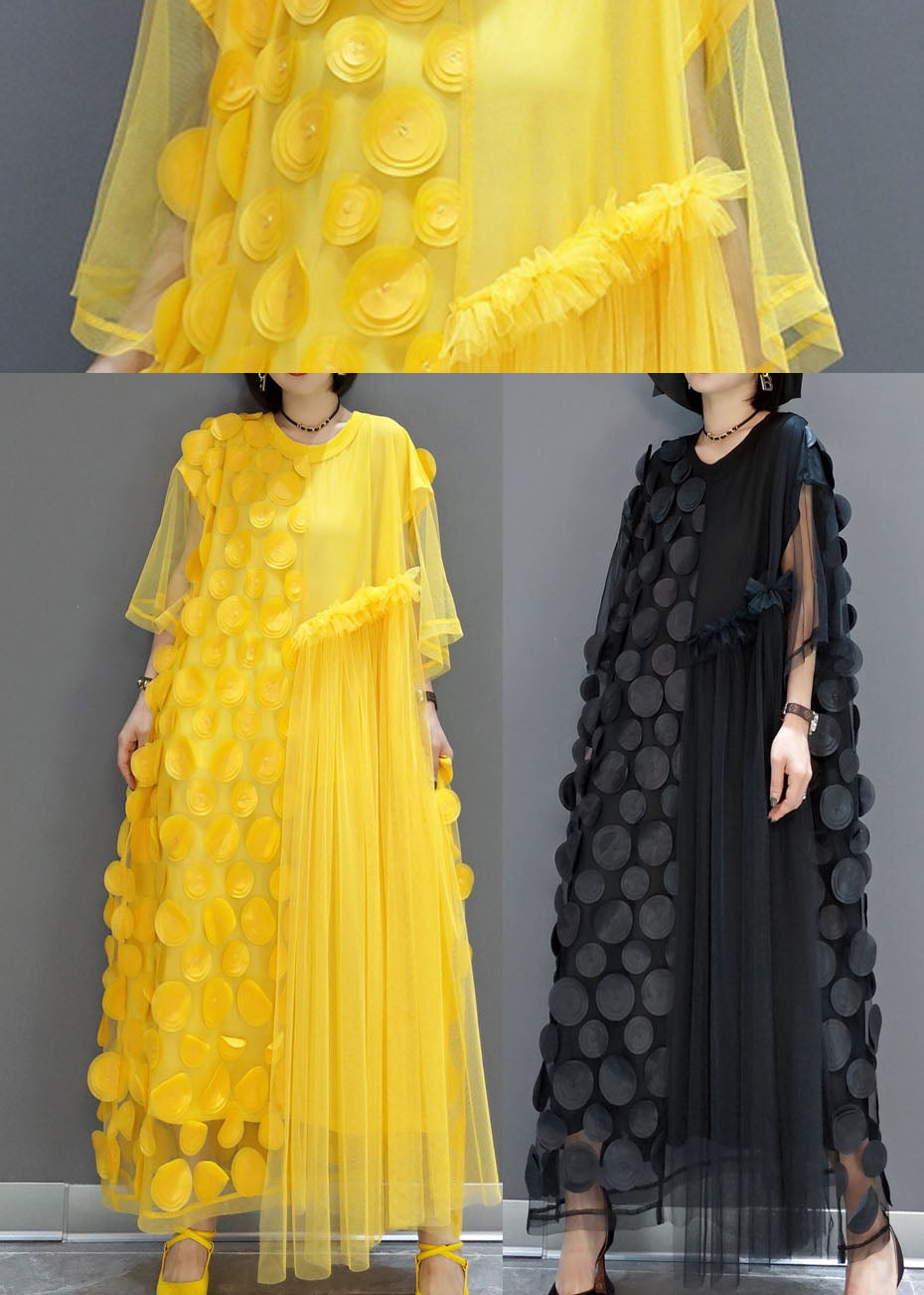 Ladies Party Dress Tulle Asymmetric with Half Sleeves for Wedding and Special Occasions