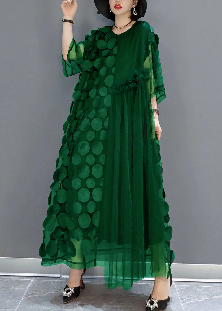 Ladies Party Dress Tulle Asymmetric with Half Sleeves for Wedding and Special Occasions