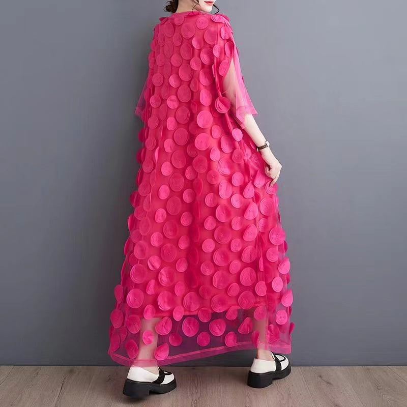 Ladies Party Dress Tulle Asymmetric with Half Sleeves for Wedding and Special Occasions