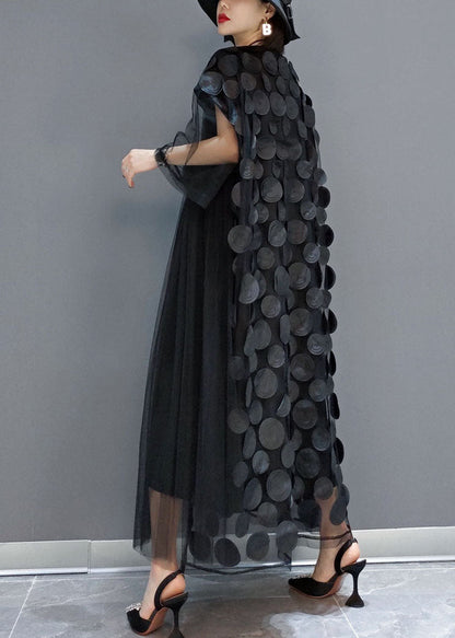 Ladies Party Dress Tulle Asymmetric with Half Sleeves for Wedding and Special Occasions