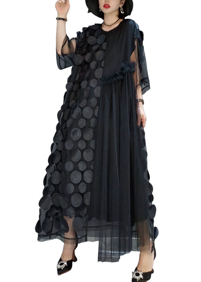 Ladies Party Dress Tulle Asymmetric with Half Sleeves for Wedding and Special Occasions