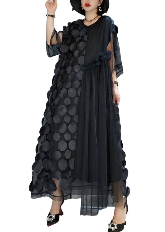 Ladies Party Dress Tulle Asymmetric with Half Sleeves for Wedding and Special Occasions