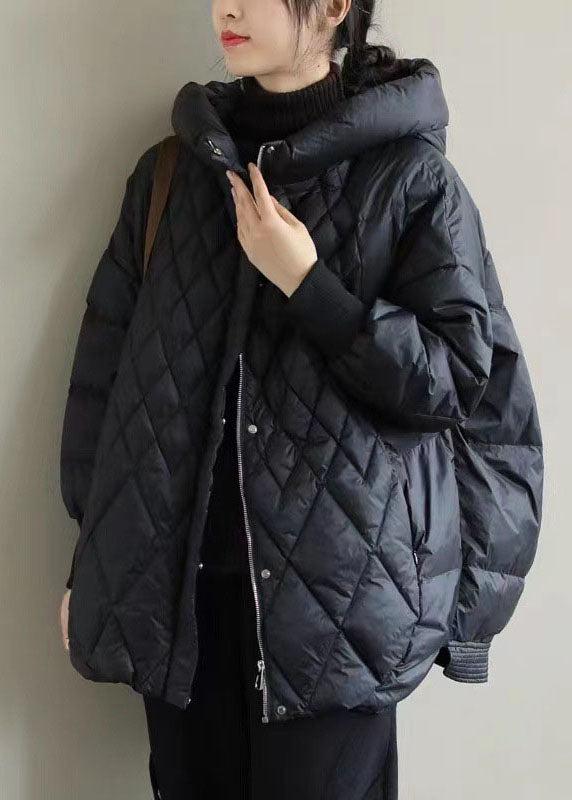 Ladies Quilted Winter Jacket With Zipper Duck Down Long Casual Style
