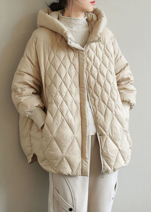 Ladies Quilted Winter Jacket With Zipper Duck Down Long Casual Style