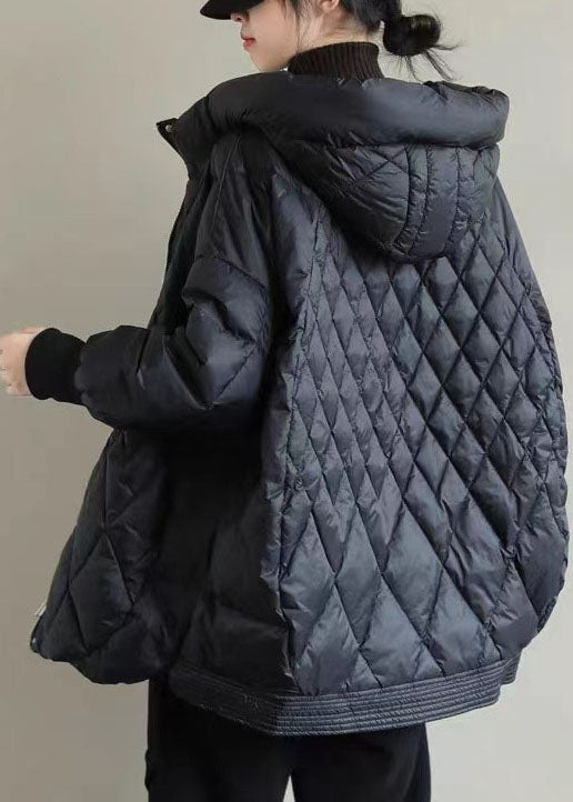Ladies Quilted Winter Jacket With Zipper Duck Down Long Casual Style