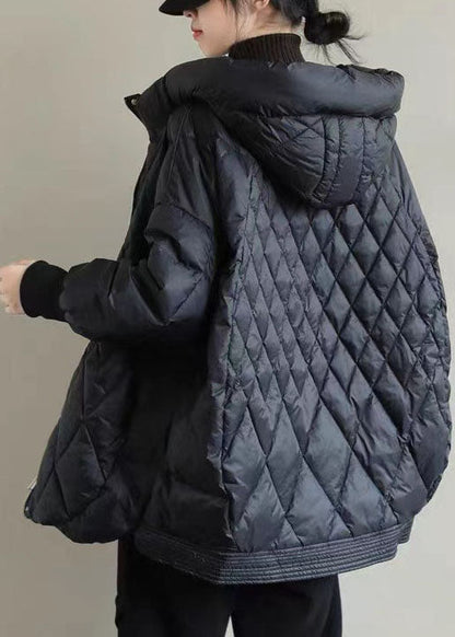 Ladies Quilted Winter Jacket With Zipper Duck Down Long Casual Style