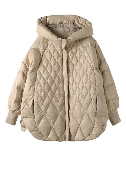 Ladies Quilted Winter Jacket With Zipper Duck Down Long Casual Style