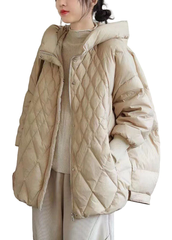 Ladies Quilted Winter Jacket With Zipper Duck Down Long Casual Style