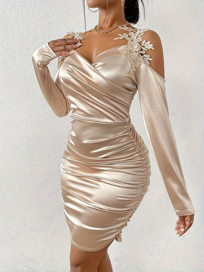 Ladies Ruffle Dress Shoulderless Chic For Galas Of High Quality Fabric