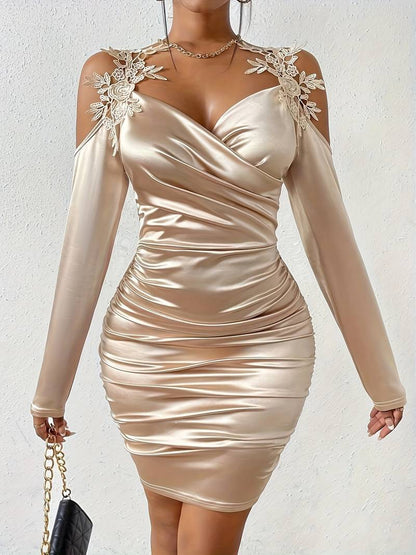 Ladies Ruffle Dress Shoulderless Chic For Galas Of High Quality Fabric
