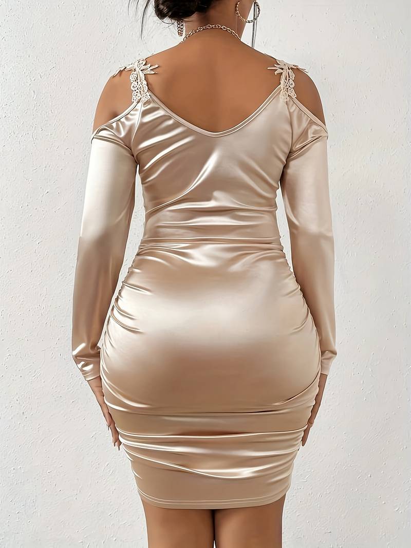 Ladies Ruffle Dress Shoulderless Chic For Galas Of High Quality Fabric