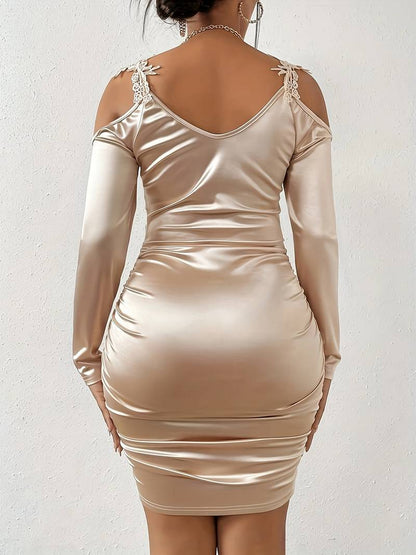 Ladies Ruffle Dress Shoulderless Chic For Galas Of High Quality Fabric