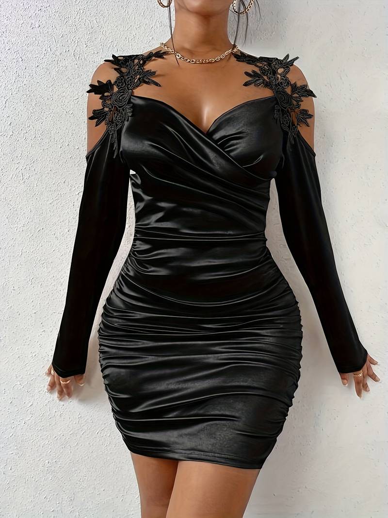 Ladies Ruffle Dress Shoulderless Chic For Galas Of High Quality Fabric