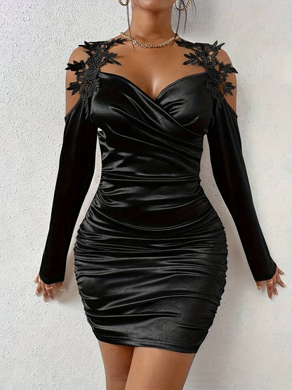 Ladies Ruffle Dress Shoulderless Chic For Galas Of High Quality Fabric