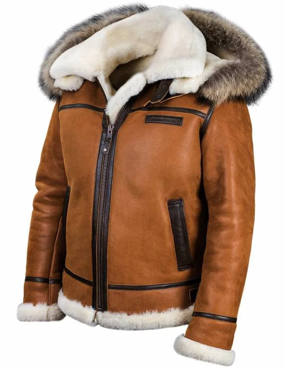 Ladies' Sheepskin Jacket with Fur Cap