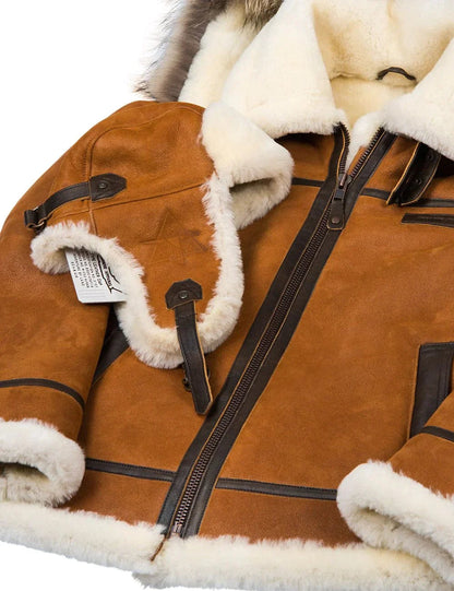 Ladies' Sheepskin Jacket with Fur Cap