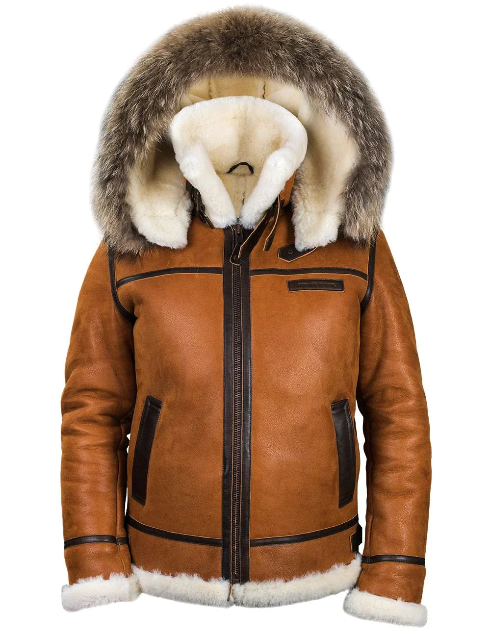 Ladies' Sheepskin Jacket with Fur Cap