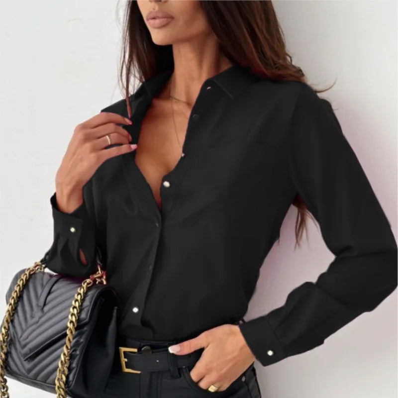 Ladies Shirt With Buttons Stylish White