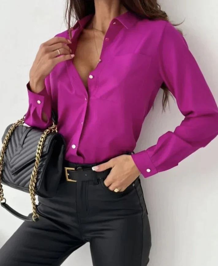 Ladies Shirt With Buttons Stylish White