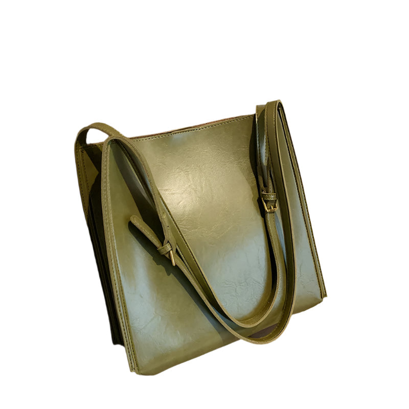 Ladies Shoulder Bag Modern Glossy Synthetic Leather Casual Accessory