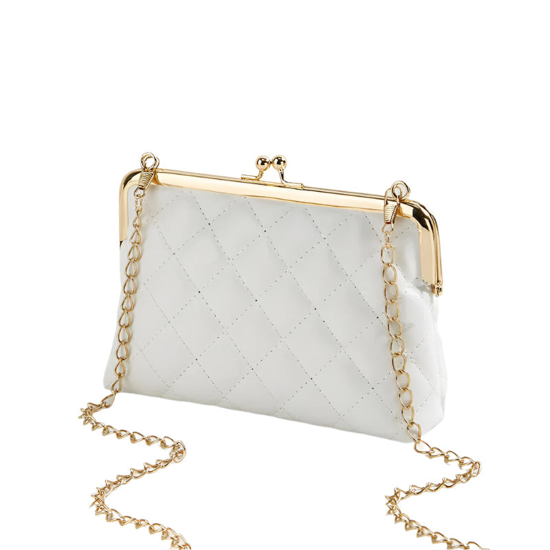 Ladies Shoulder Bag With Chain Closure Modern Synthetic Leather