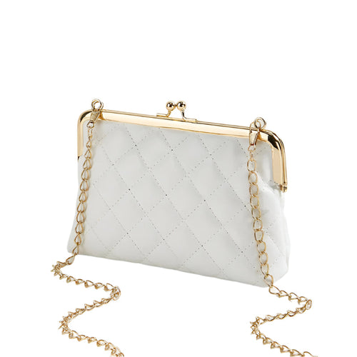 Ladies Shoulder Bag With Chain Closure Modern Synthetic Leather
