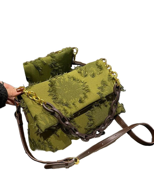 Ladies Shoulder Bag With Patchwork And Tassels