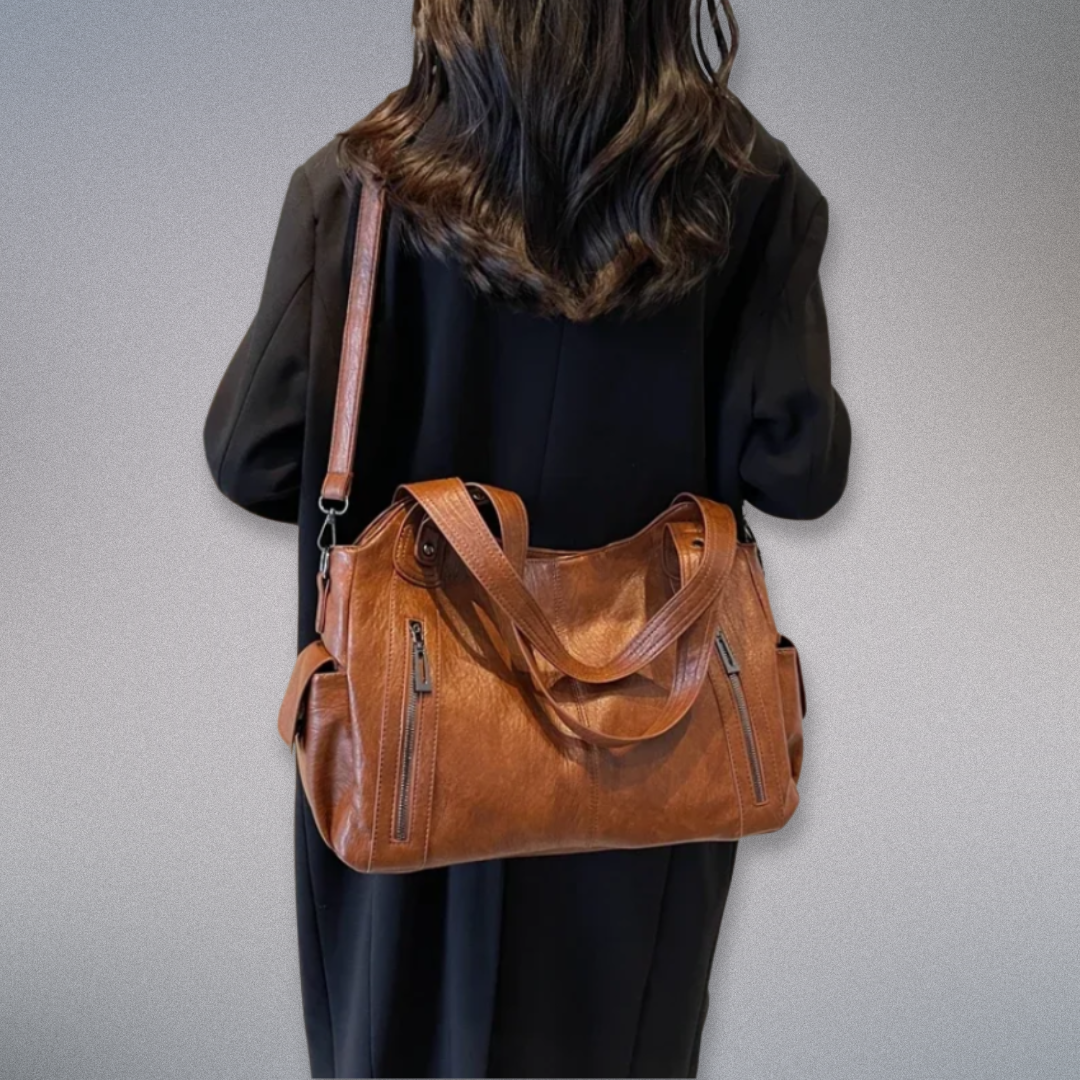 Ladies' Shoulder Bag with Metal Accents