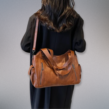 Ladies' Shoulder Bag with Metal Accents