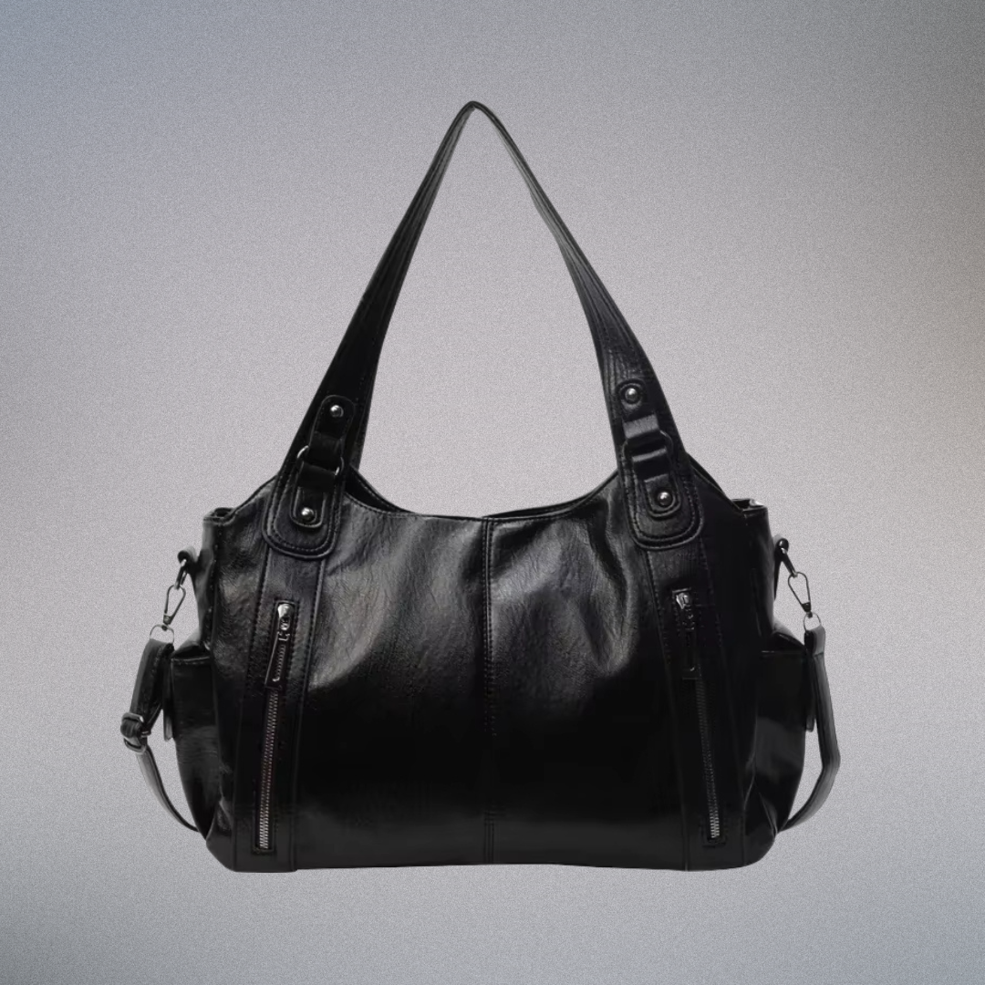 Ladies' Shoulder Bag with Metal Accents