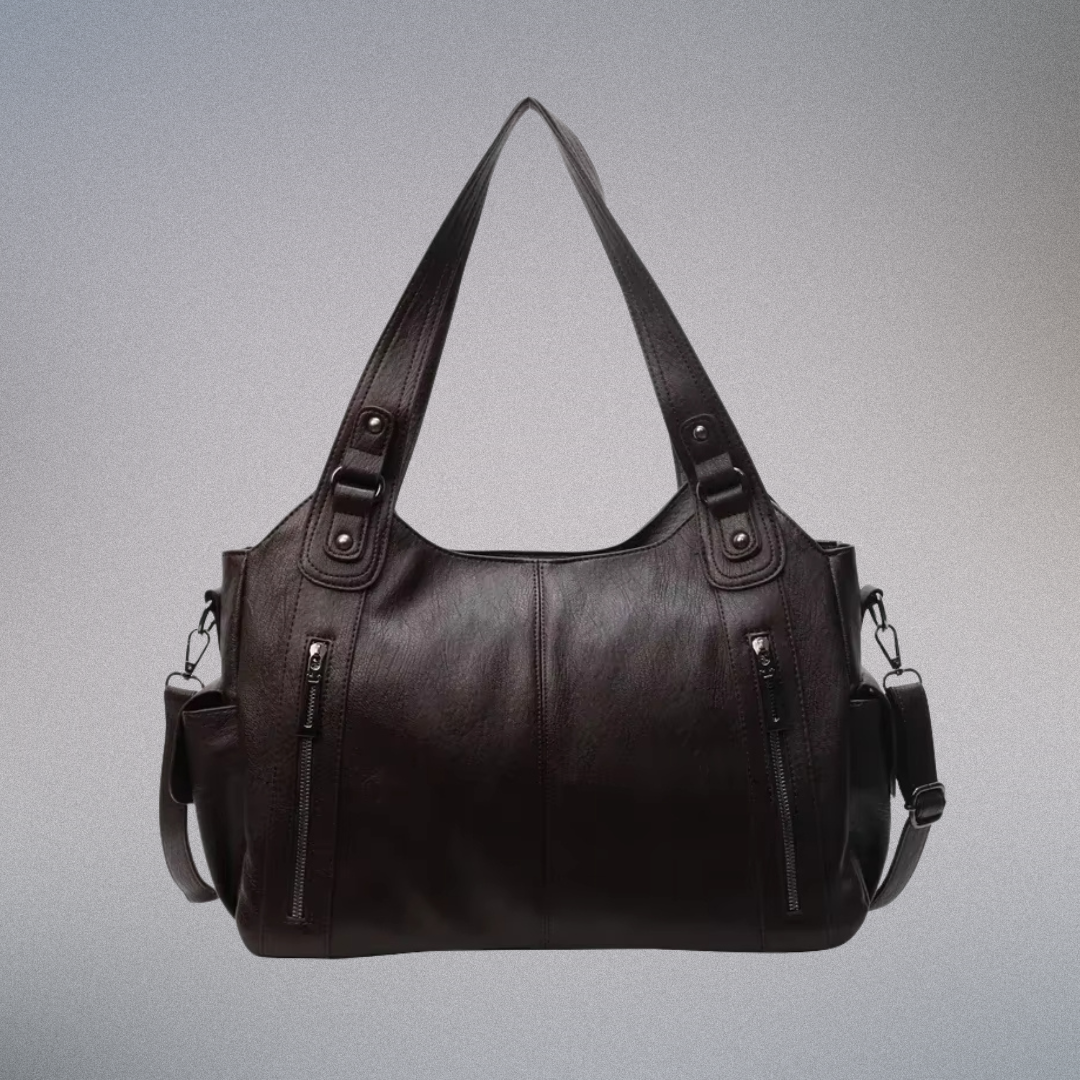 Ladies' Shoulder Bag with Metal Accents