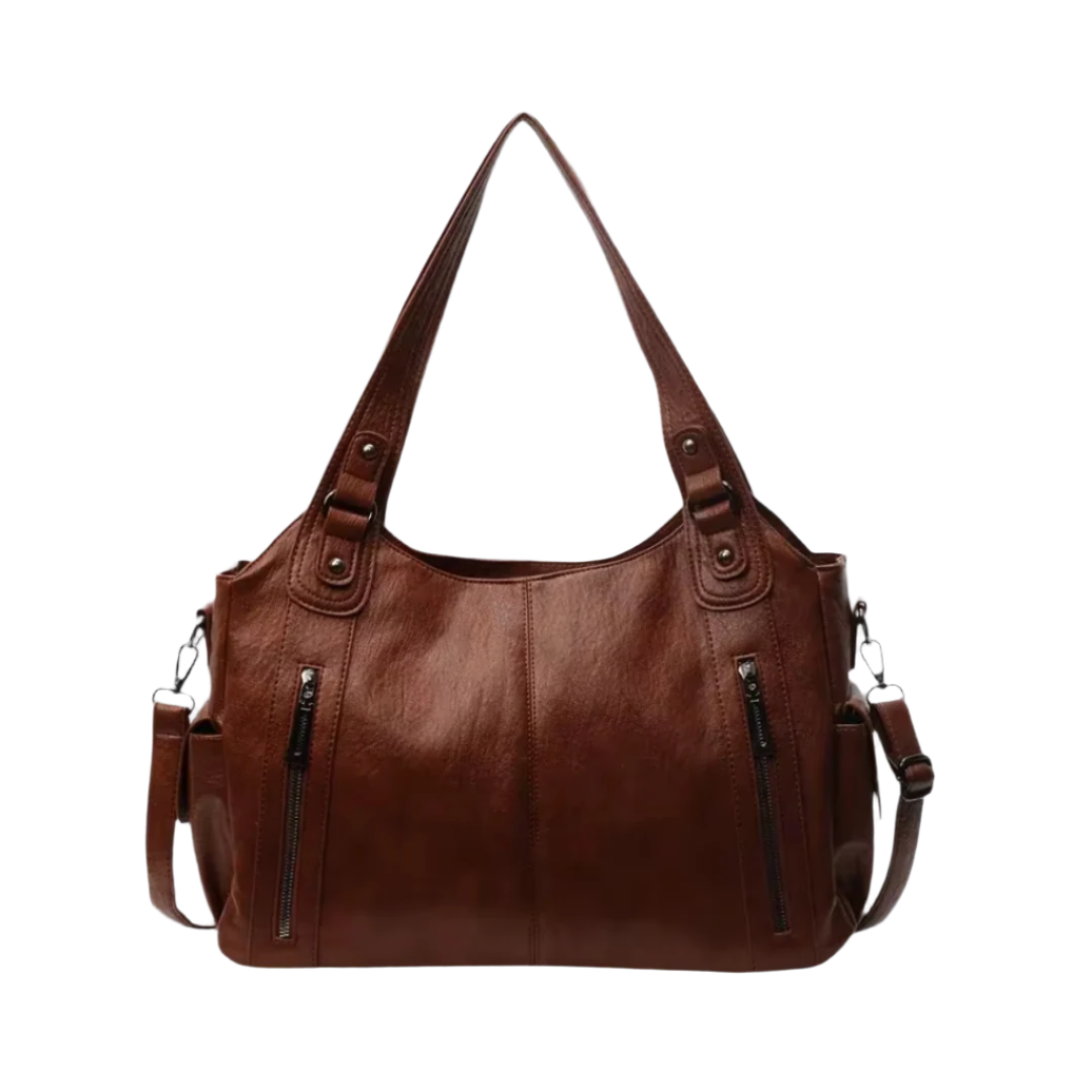 Ladies' Shoulder Bag with Metal Accents