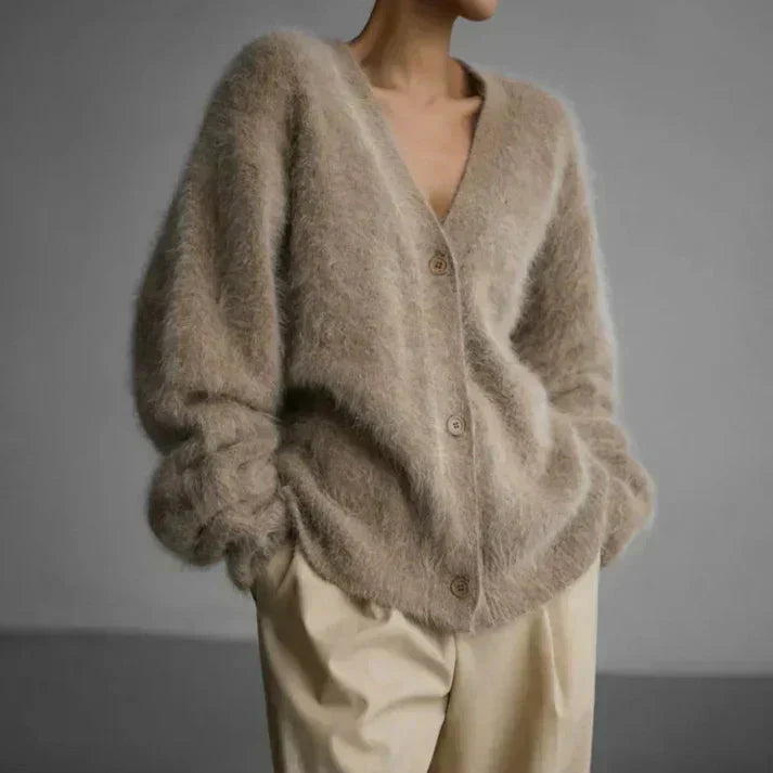 Ladies Soft Cardigan With Buttons For Autumn And Winter