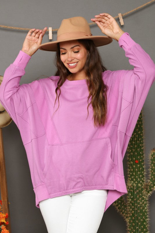 Ladies Sweatshirt Casual Contrast French Terry
