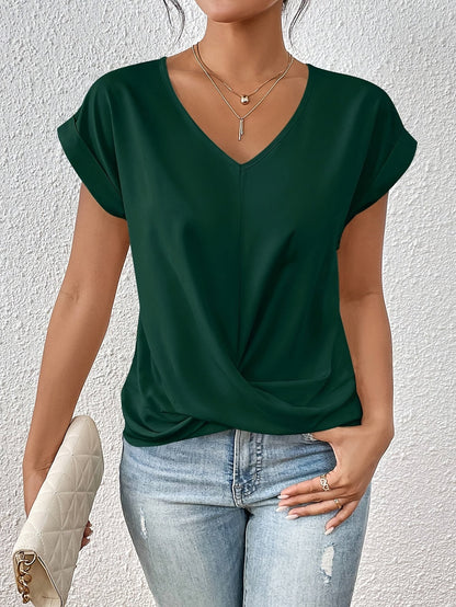 Ladies T-Shirt Casual Sweetheart Neckline