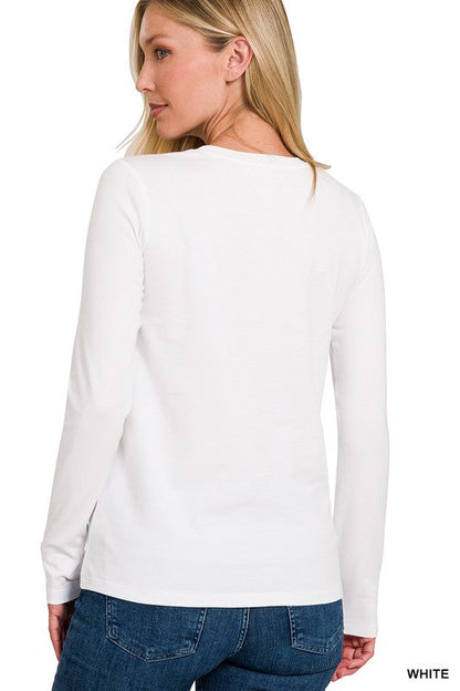 Ladies T-Shirt Long Sleeves Round Neck
