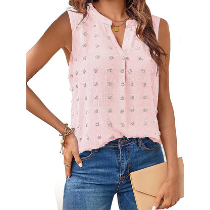 Ladies Tanktop V-neck Casual Soft Breathable Fabric