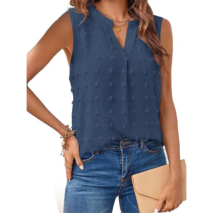 Ladies Tanktop V-neck Casual Soft Breathable Fabric