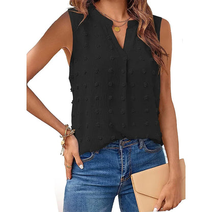 Ladies Tanktop V-neck Casual Soft Breathable Fabric